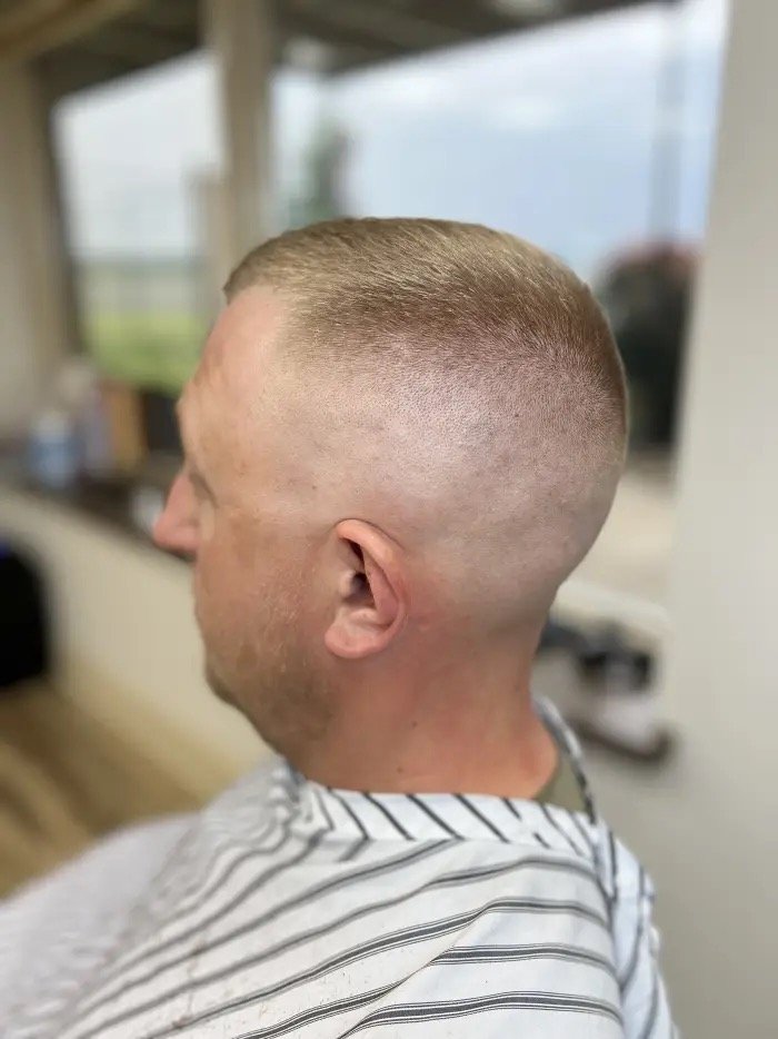Finished men's haircut side profile